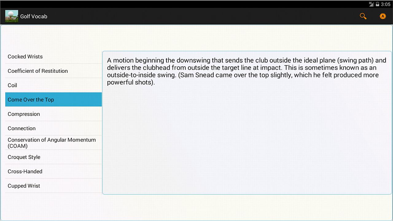 Golf Vocab