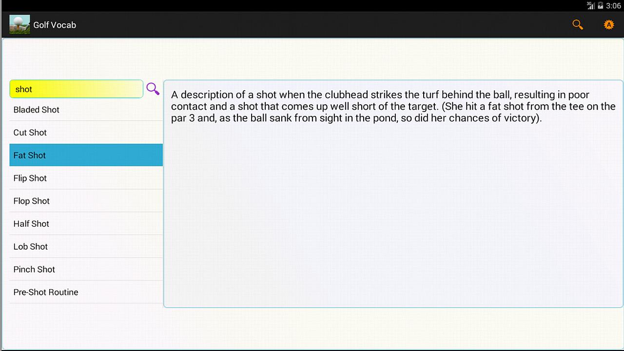 Golf Vocab