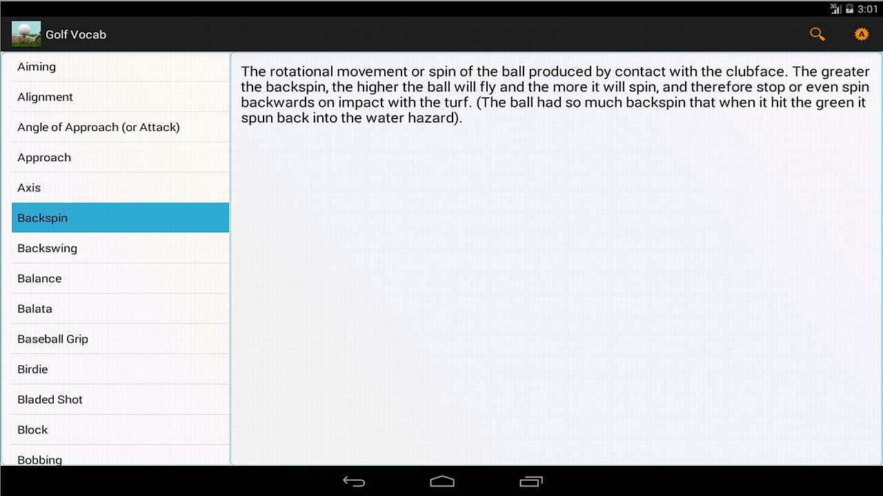 Golf Vocab