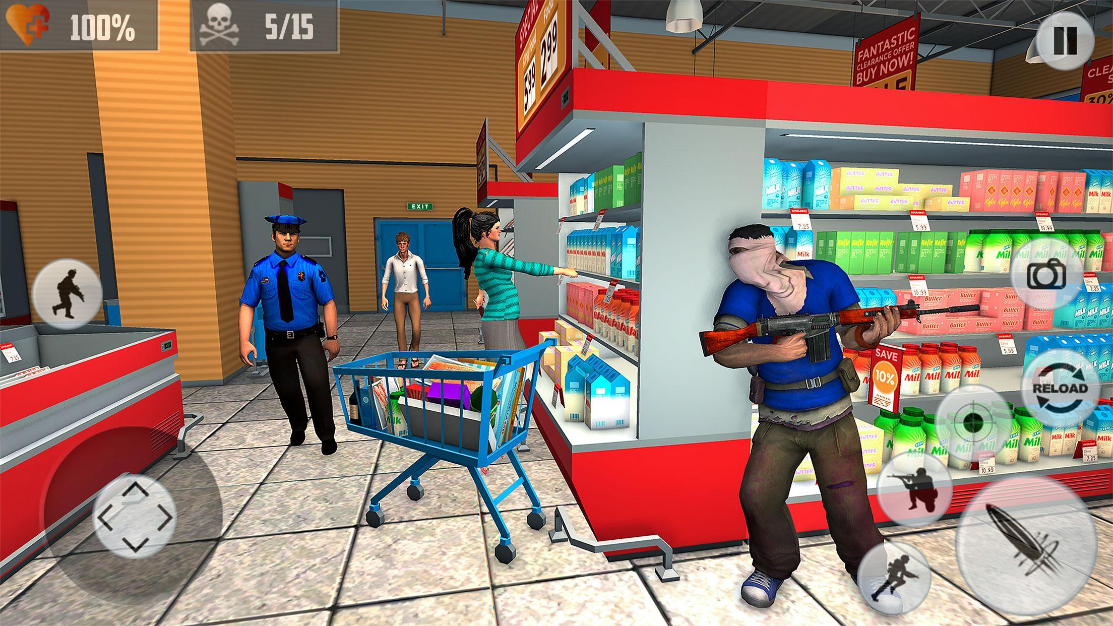 Supermarket Robbery:  City Crime Heist Mission