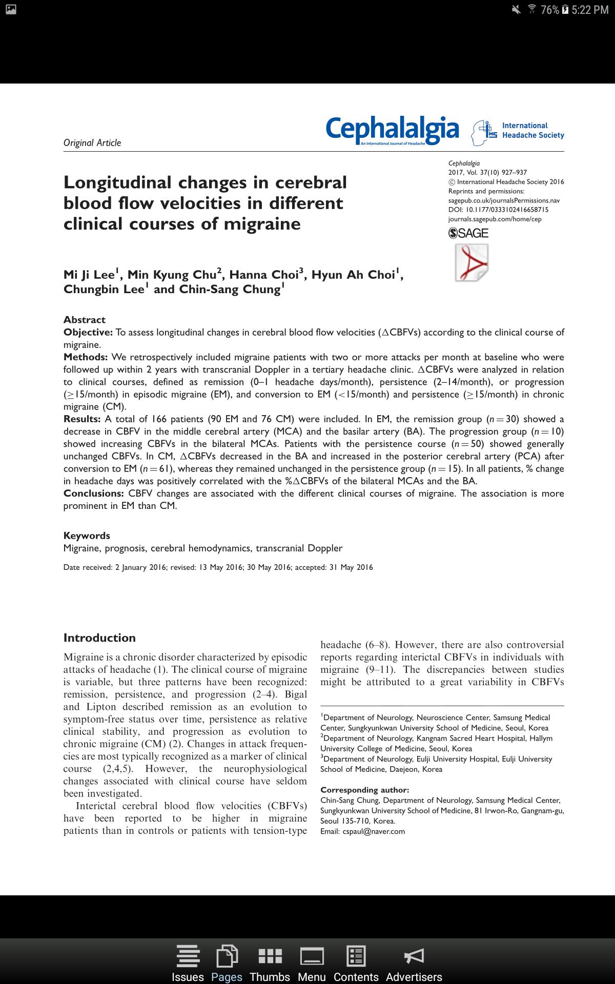 Cephalalgia Journal