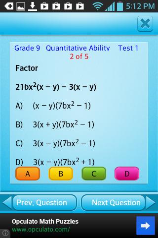 Free Grade 9 Math English 9th