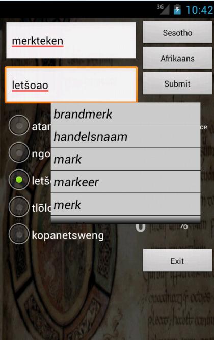 Afrikaans Sesotho Dictionary