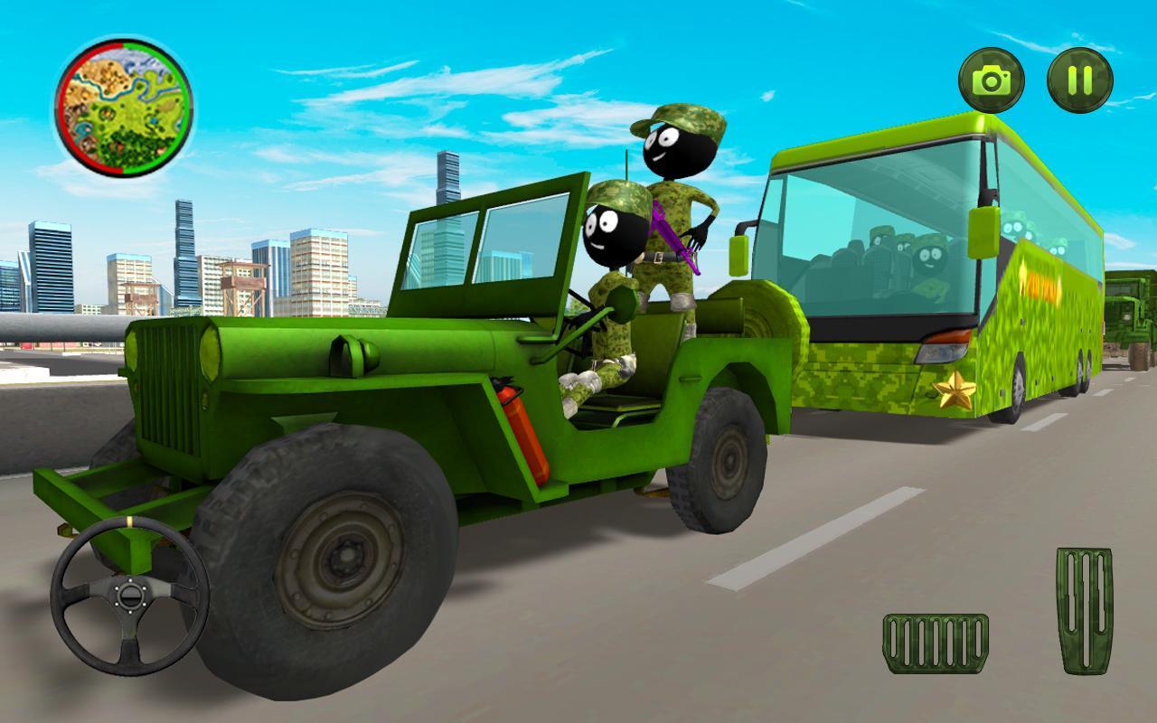 Army Stickman Soldiers Transport