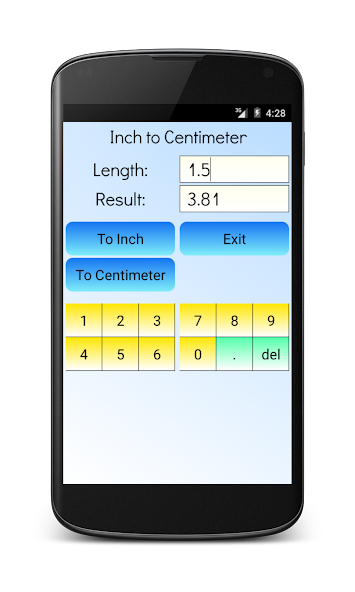 Inches to Centimeters