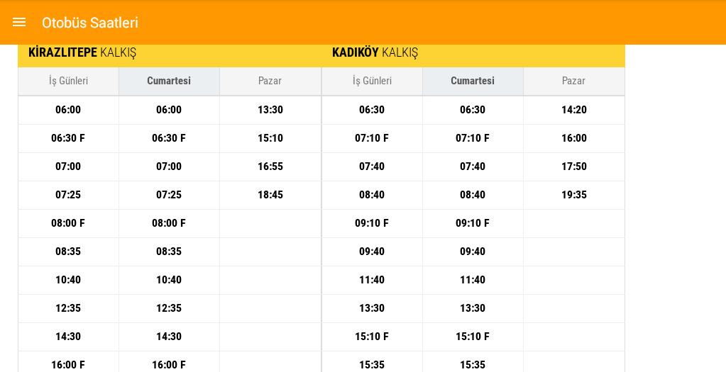 Bus Times In Turkey