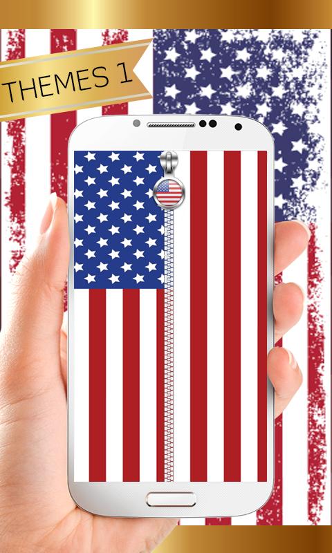 US Flag Zipper Lock