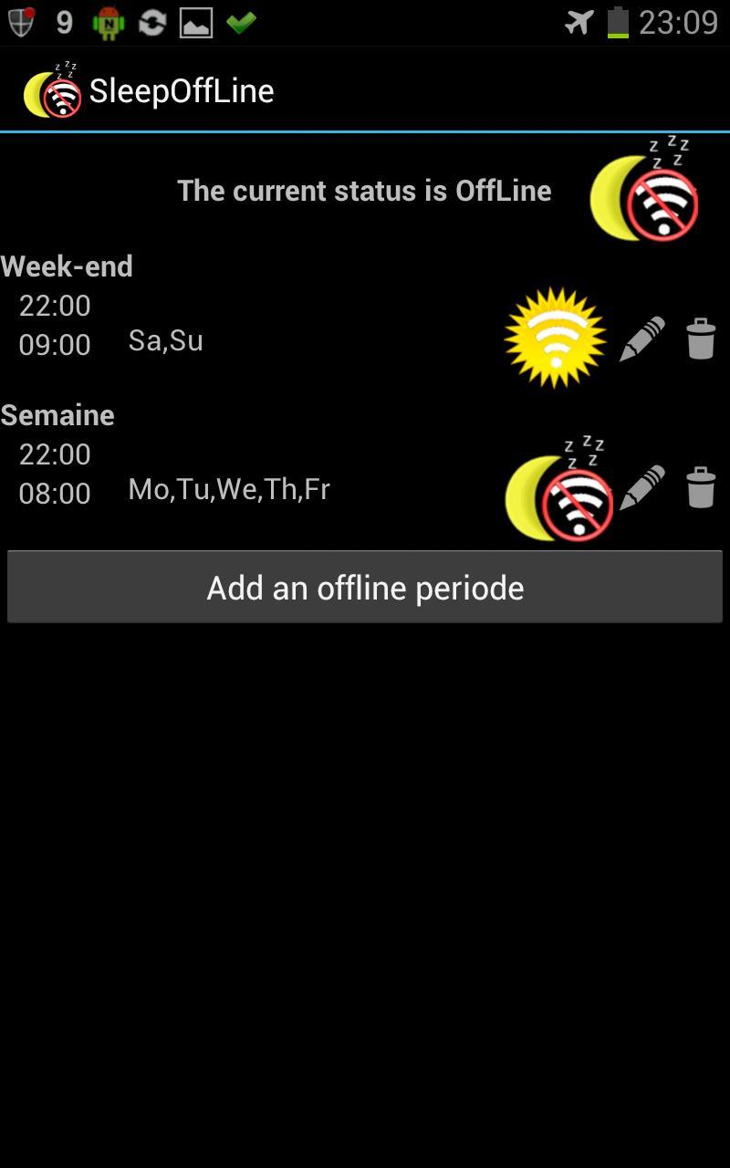 Sleep offline airplane mode