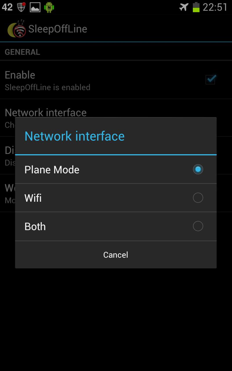 Sleep offline airplane mode