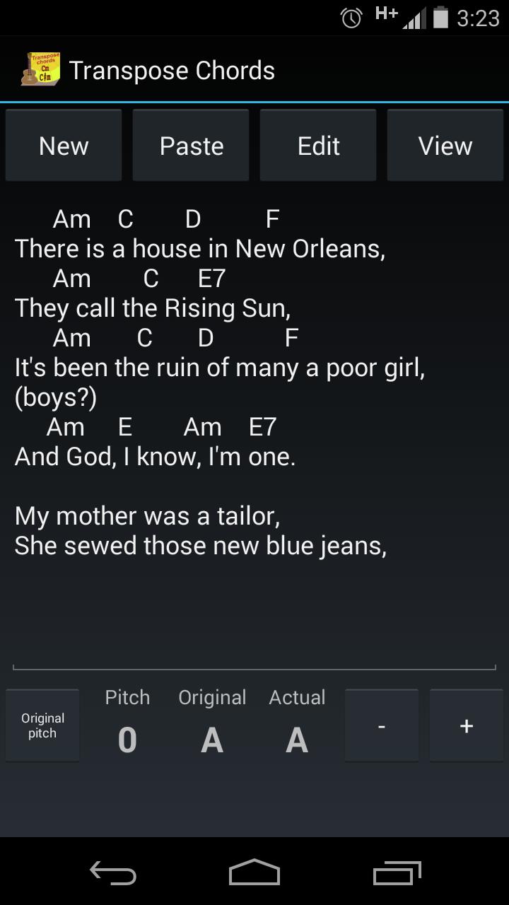 Transpose Chords