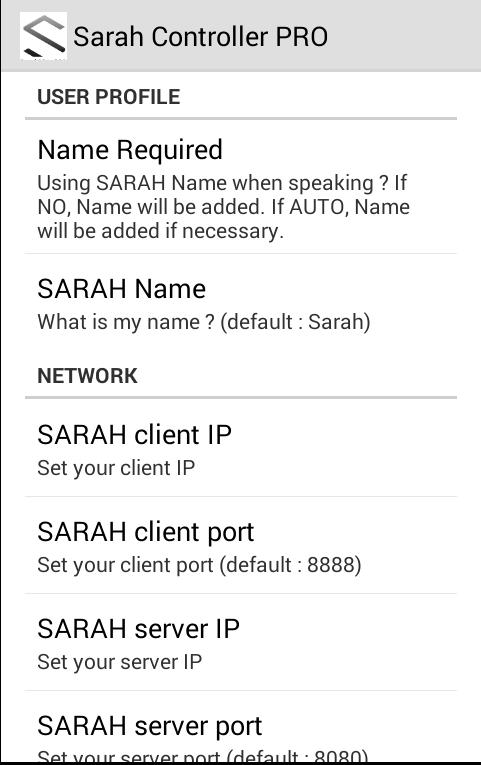 SARAH Controller - BETA