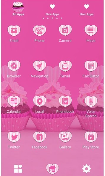 Cute Theme Pink Heart Cupcakes
