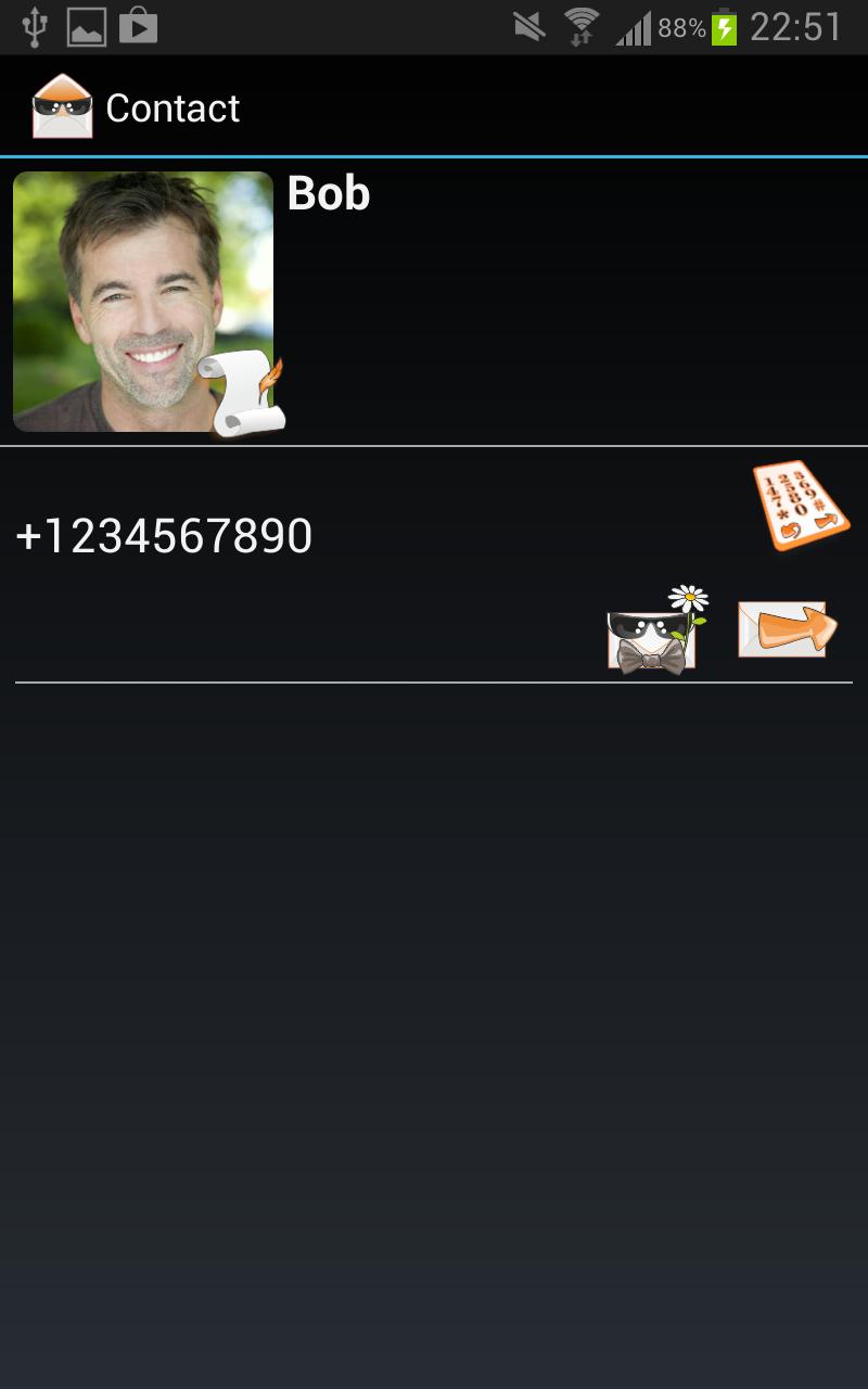 Private messenger. Dark sms