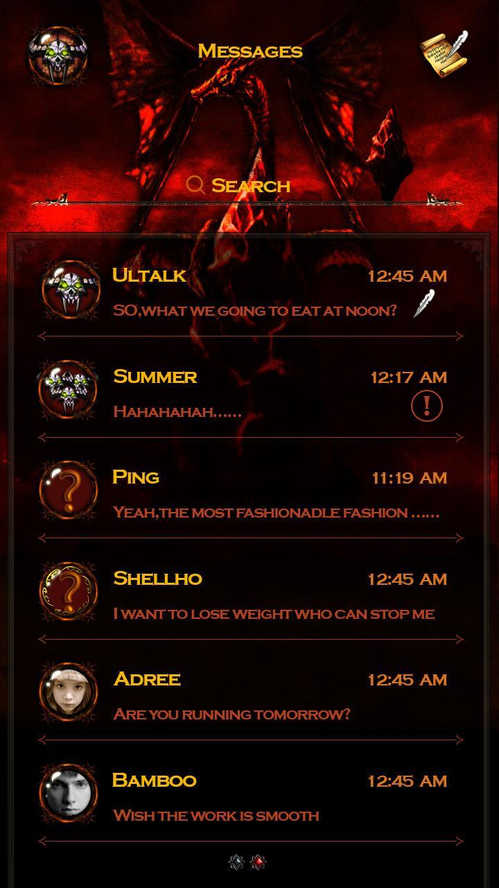 GO SMS SLEW DRAGON THEME