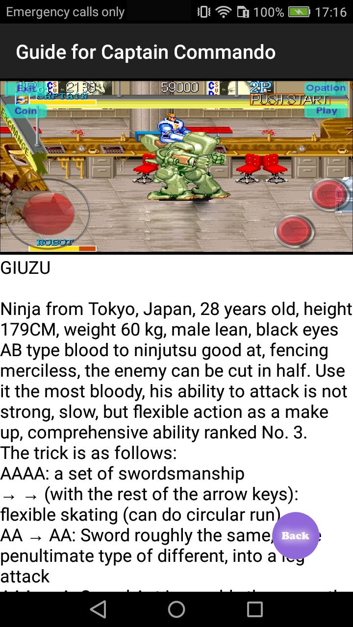 Guide for Captain Commando