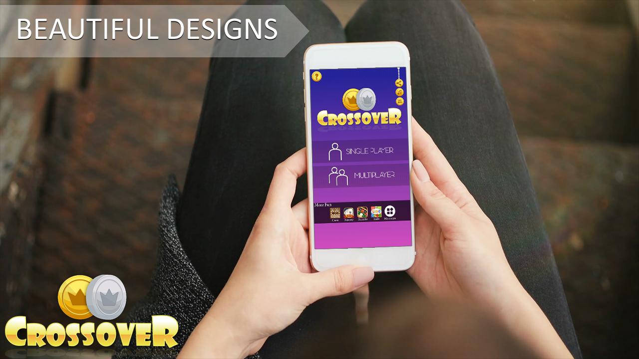 Crossover game - checkers board game