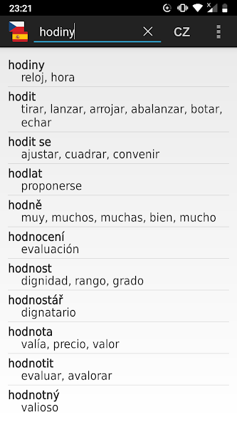 Czech - Spanish offline dict.