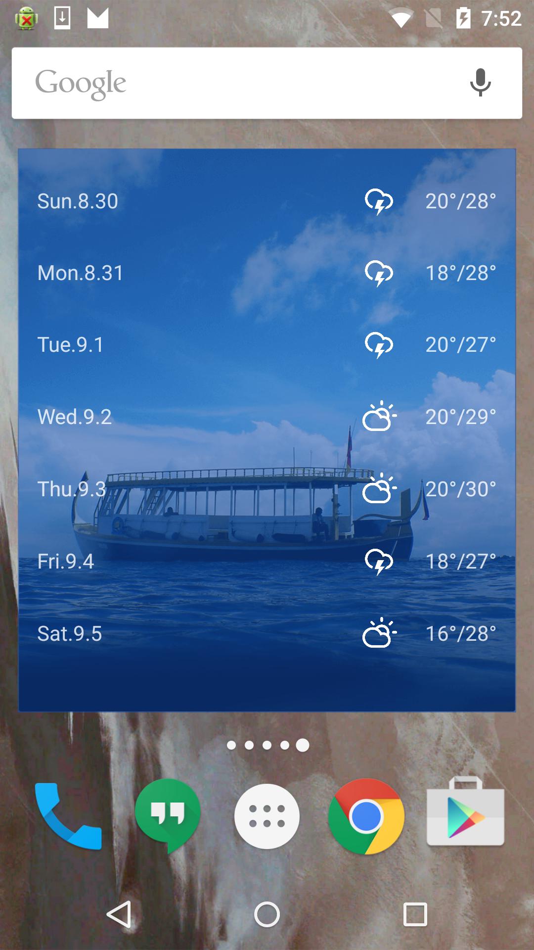 Navigation clock weather