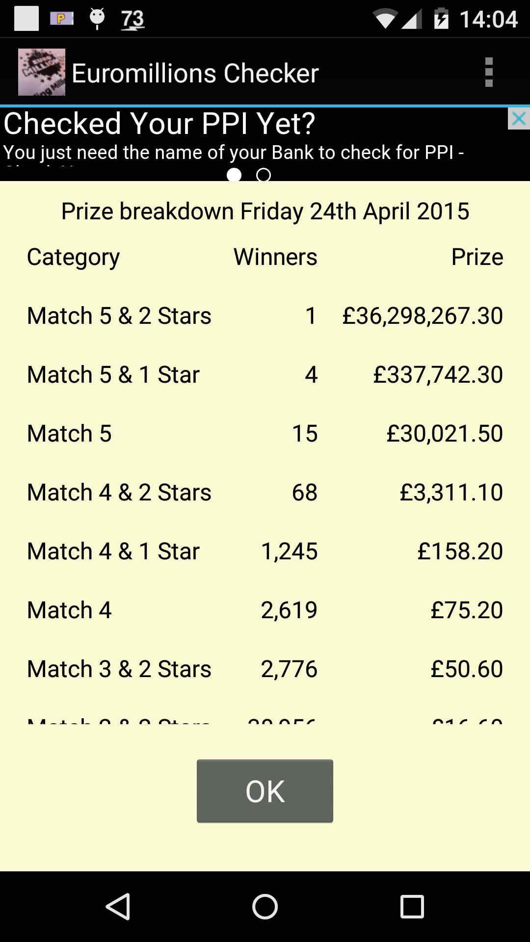 Euromillions Checker