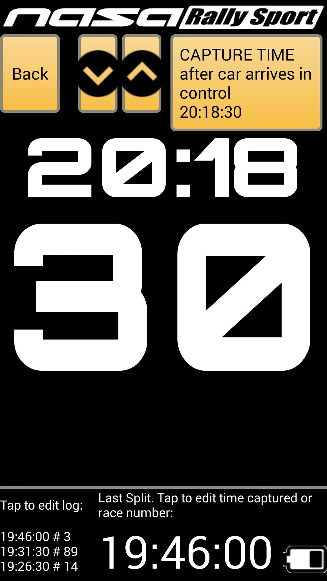 Rally Checkpoint Clock