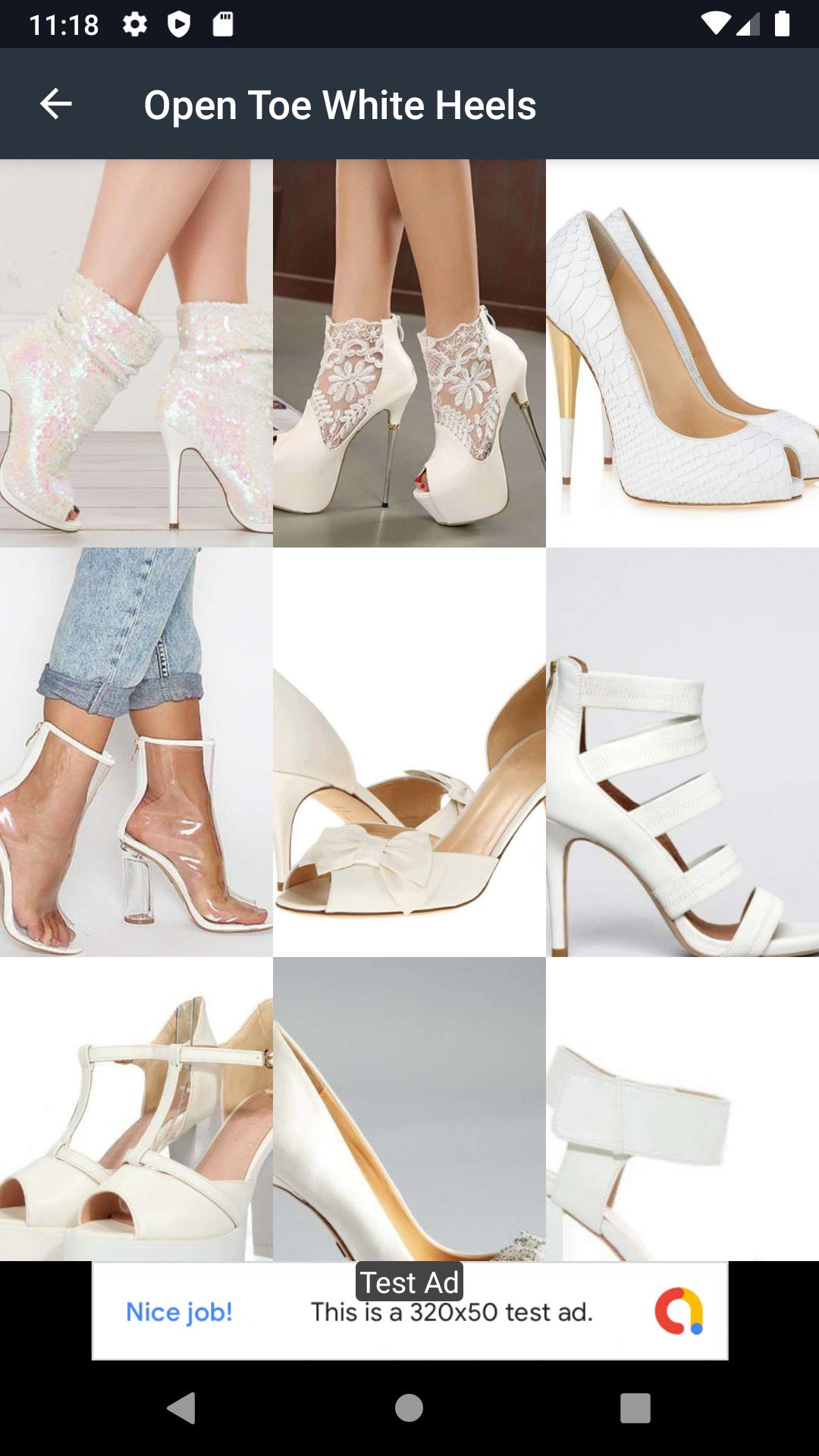 Open Toe White Heels