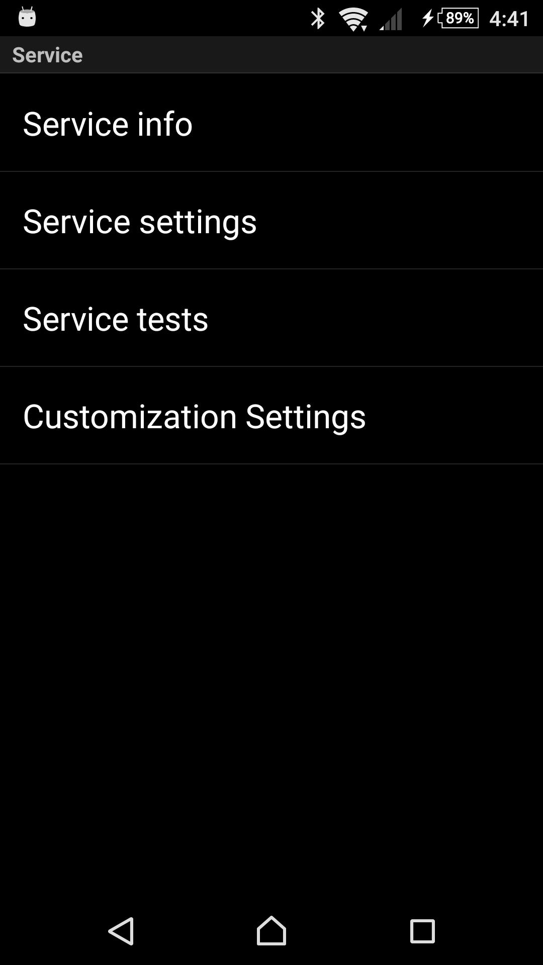 Service Menu for Xperia