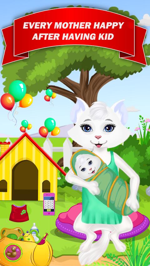 Pregnant Cat Gives Birth