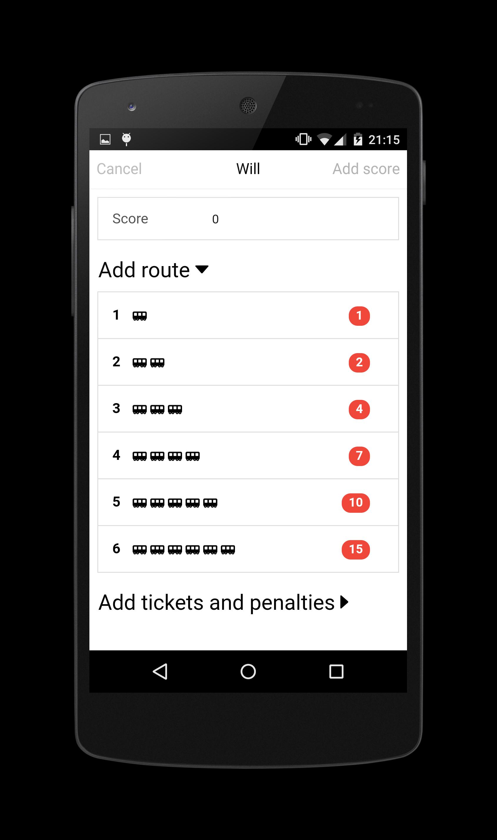 Ticket to Ride Score Keeper