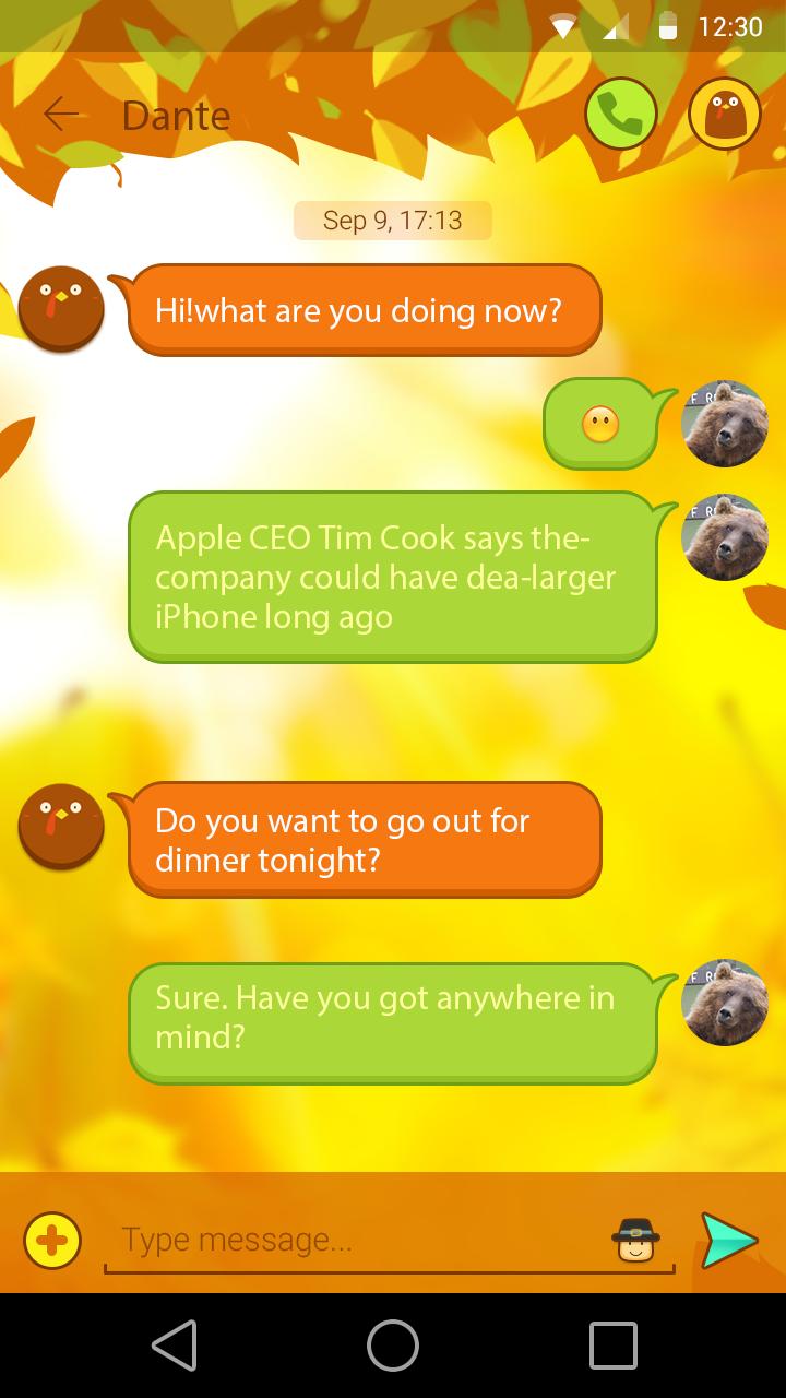 GO SMS THANKSGIVING THEME