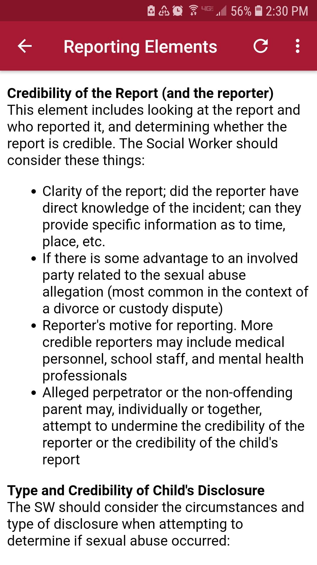 Elements of Child Sexual Abuse