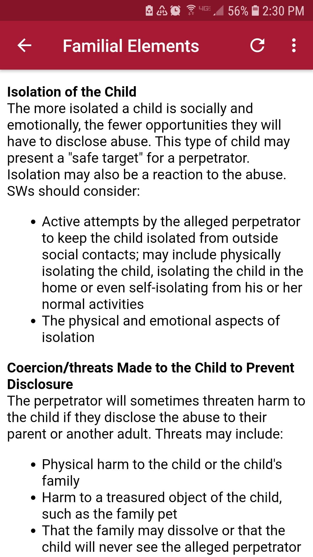 Elements of Child Sexual Abuse