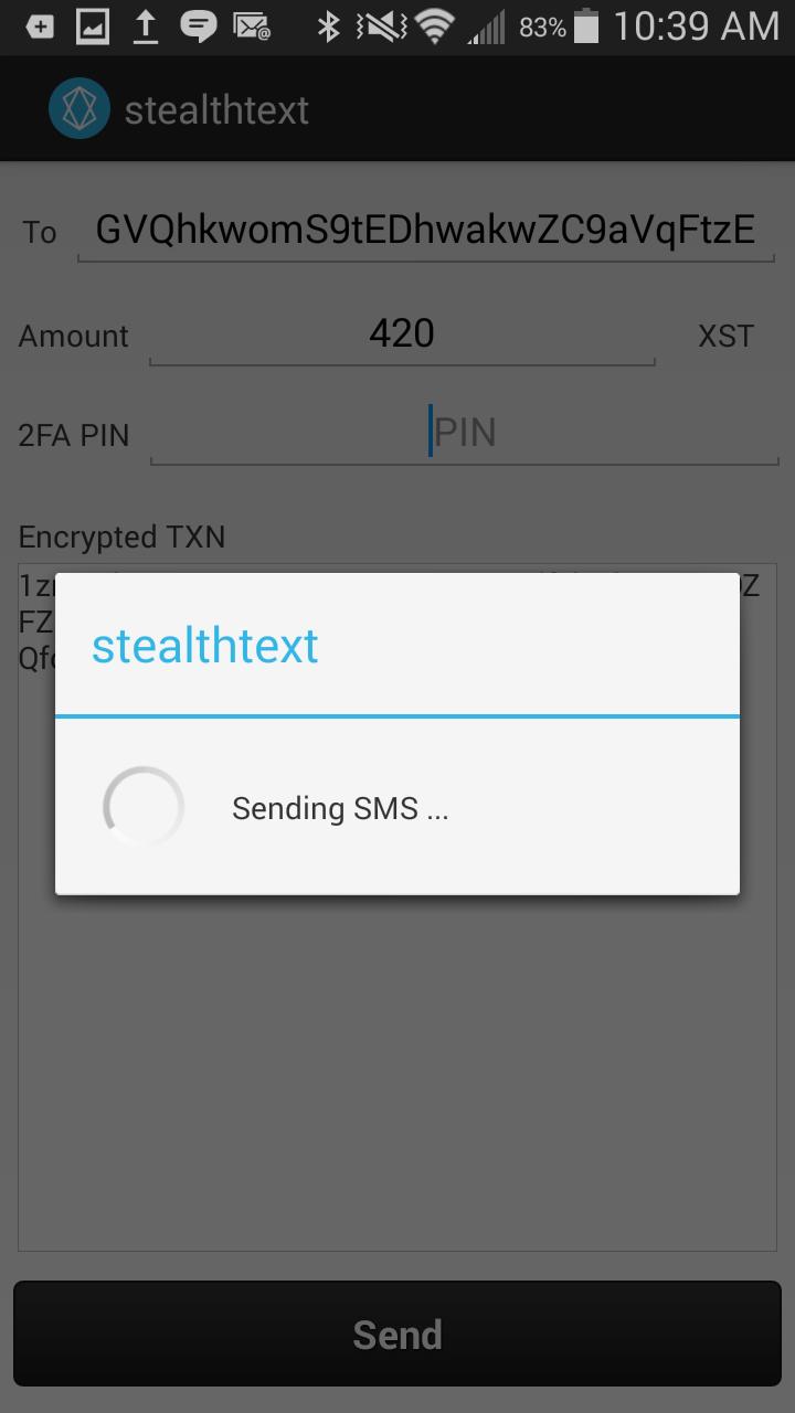 StealthText SMS Transactions