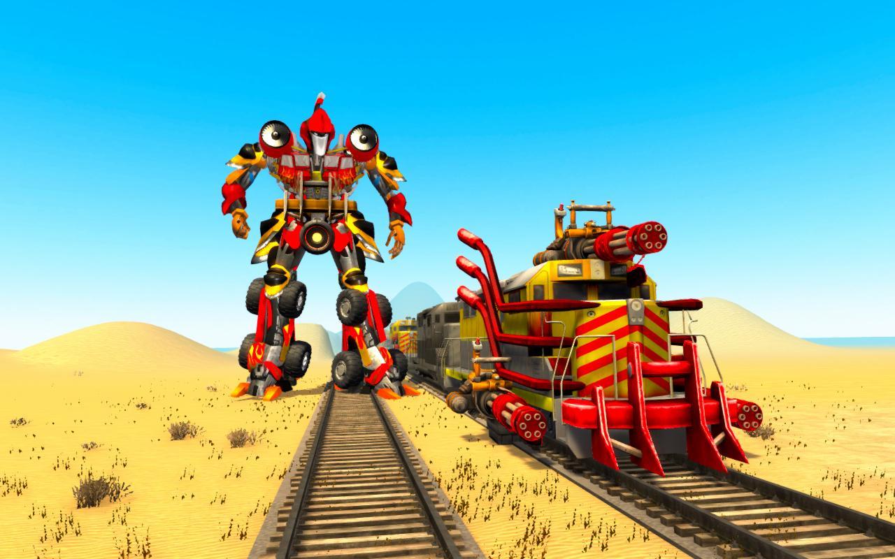 US Army Train Robot Transform Shooting Game