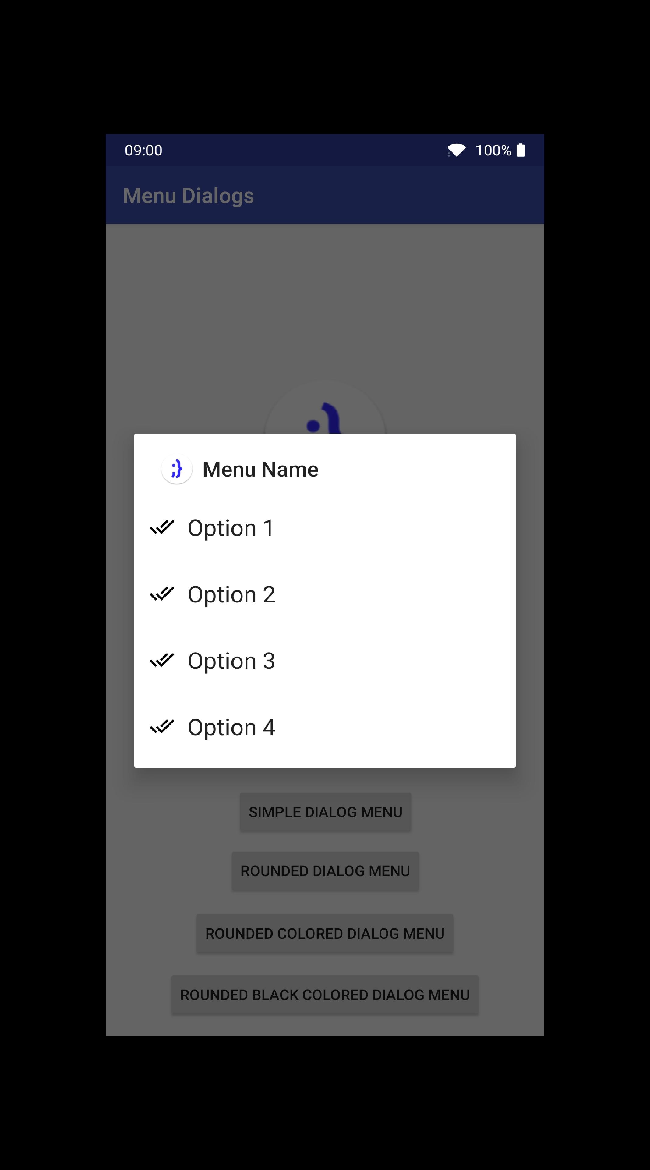 Menu Dialogs