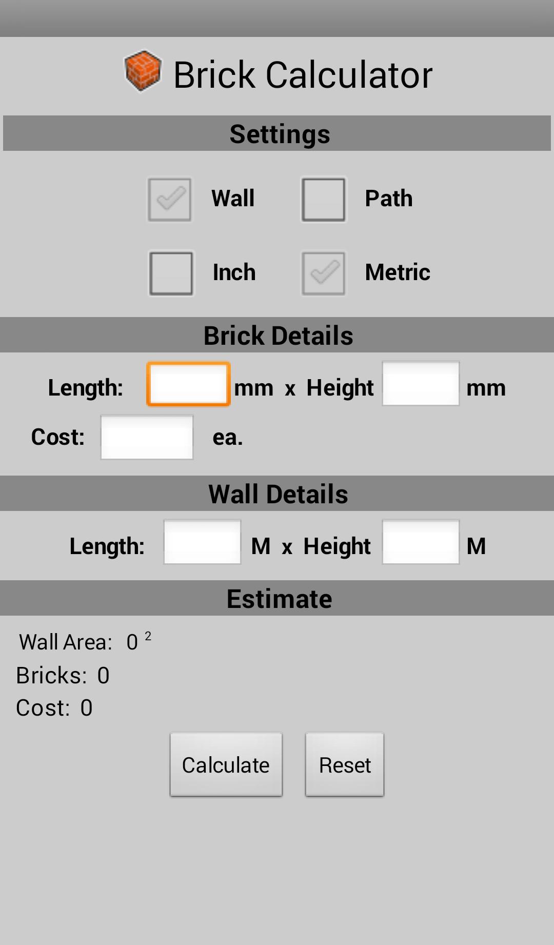 Brick Calculator