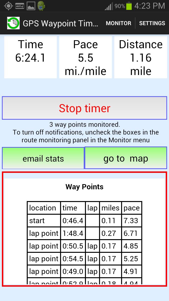 Custom GPS Location Timer free