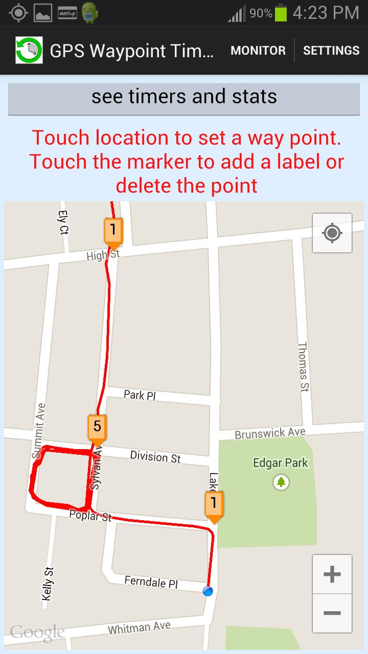 Custom GPS Location Timer free