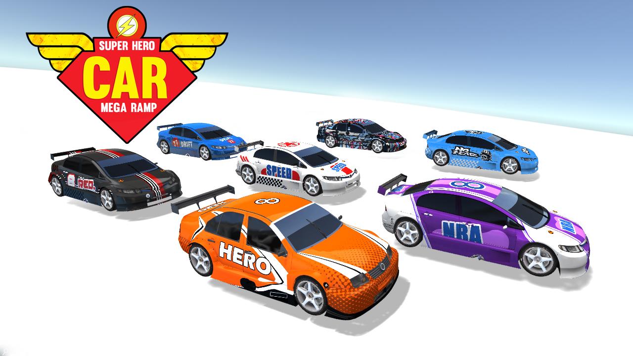 Mega Ramp Car stunt Driving 3d - Super Hero Games