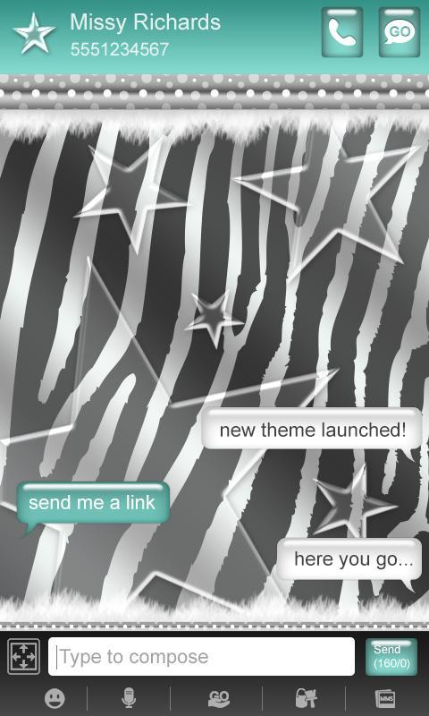 Zebra Polka Dot Theme Star SMS