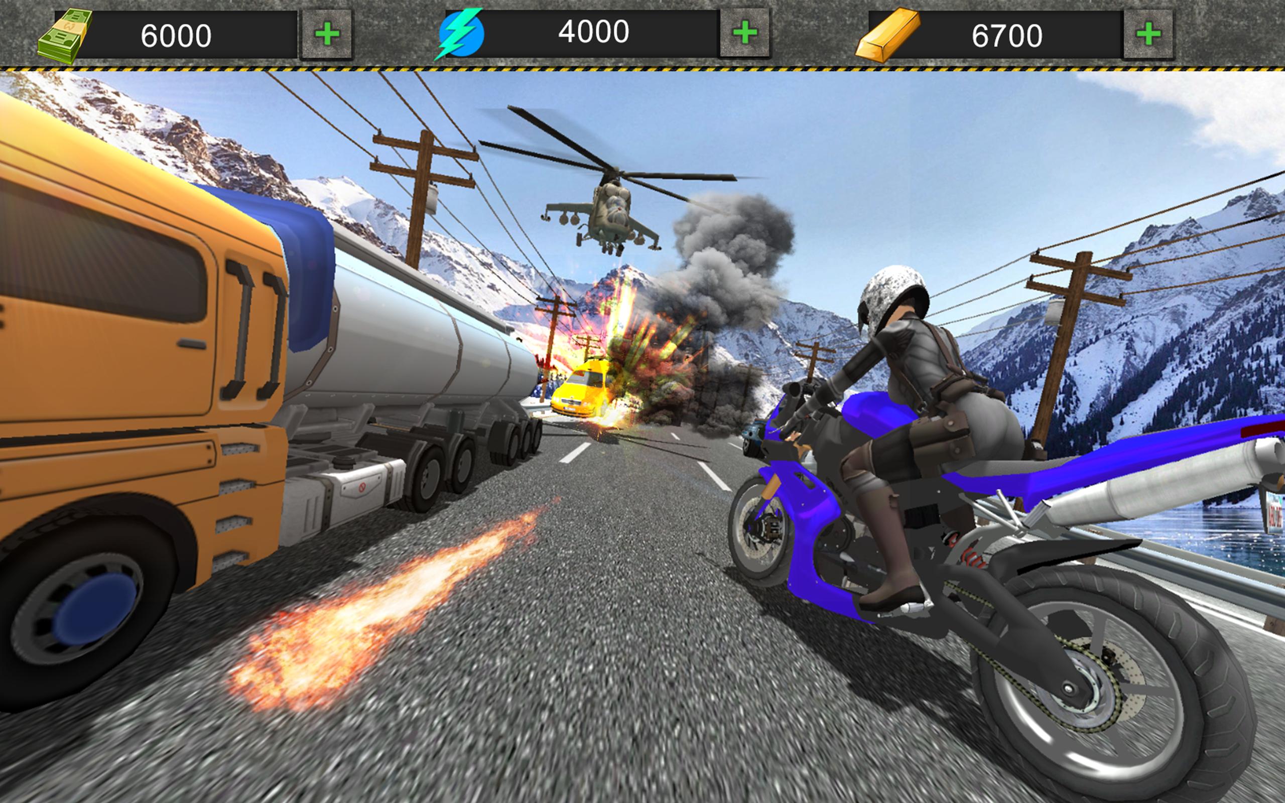 Moto Death Shooter Race on Highway