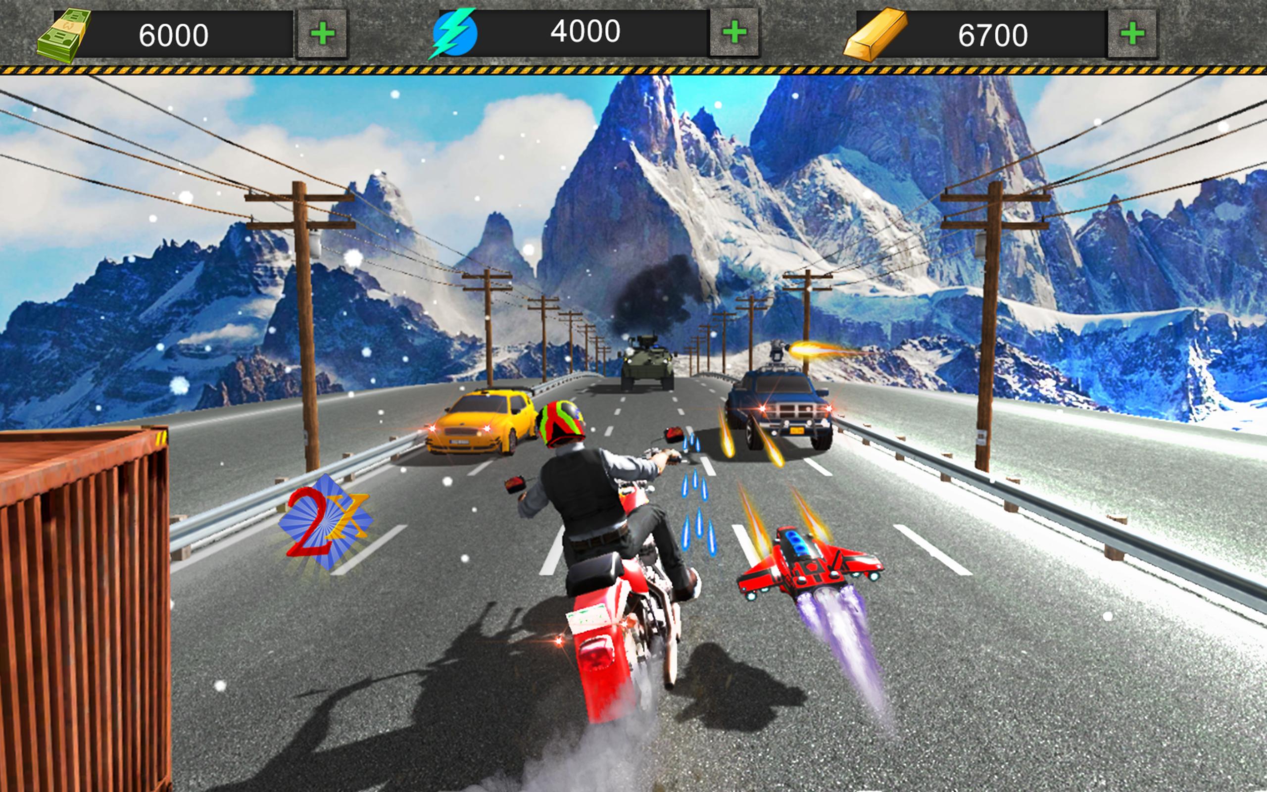 Moto Death Shooter Race on Highway