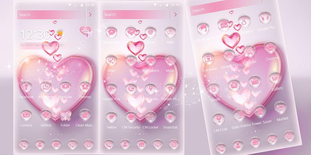 Pink Love theme for girls