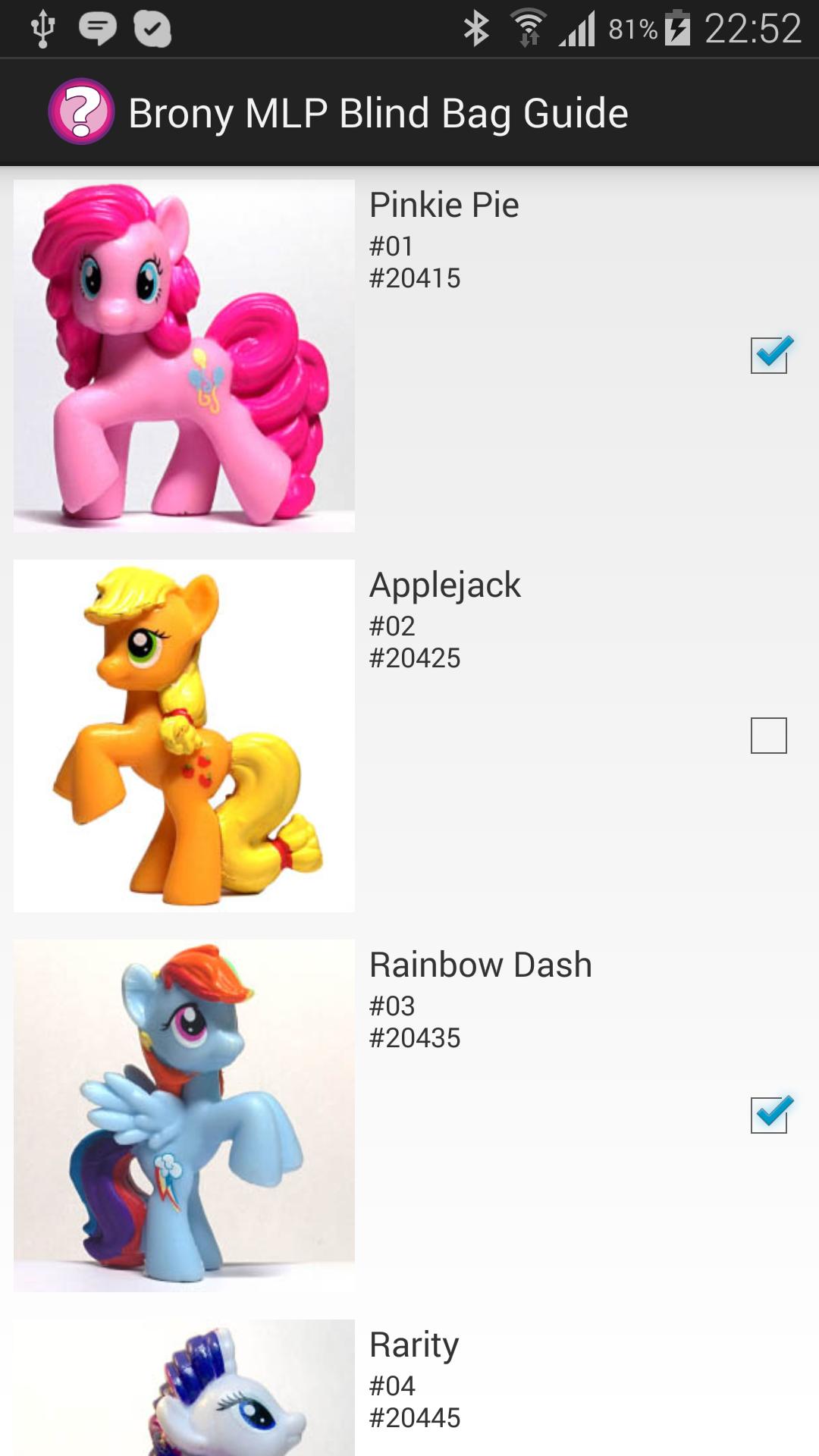 Brony MLP Blind Bag Guide