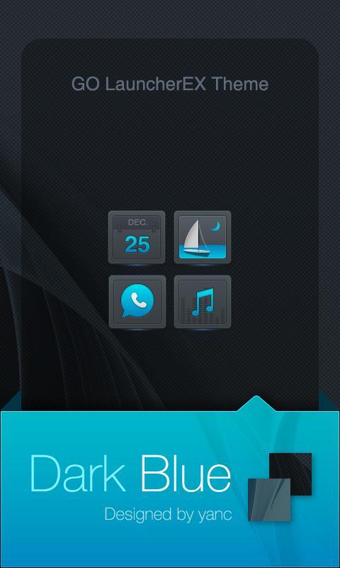 Dark Blue GO LauncherEX Theme
