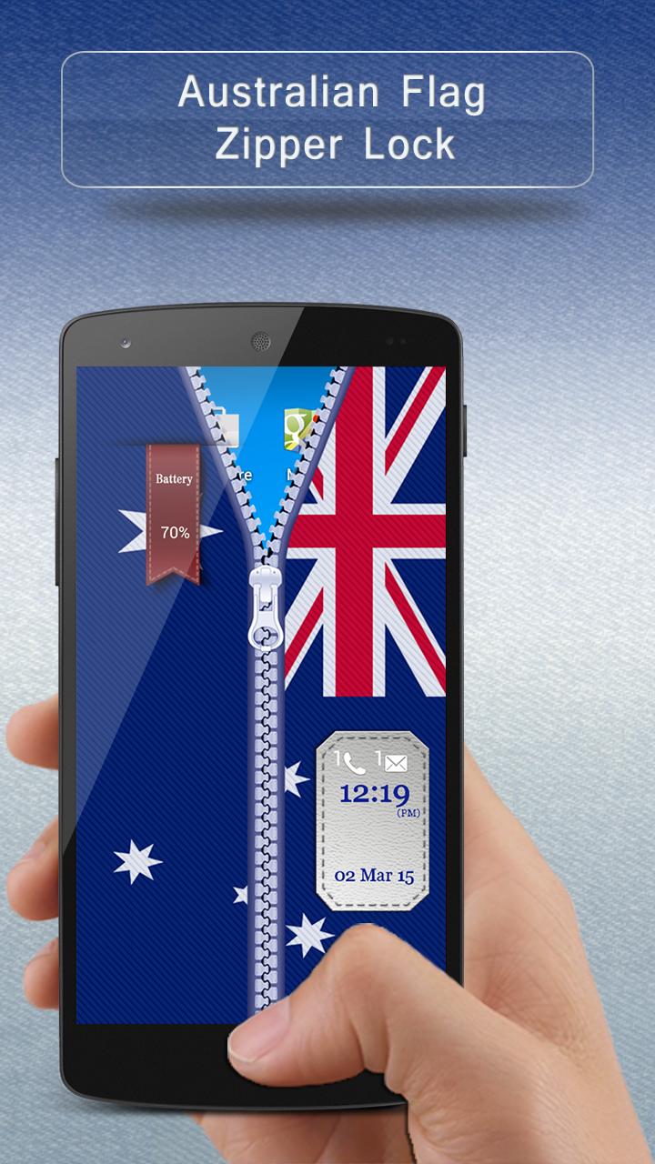 Australian Flag Zipper Lock