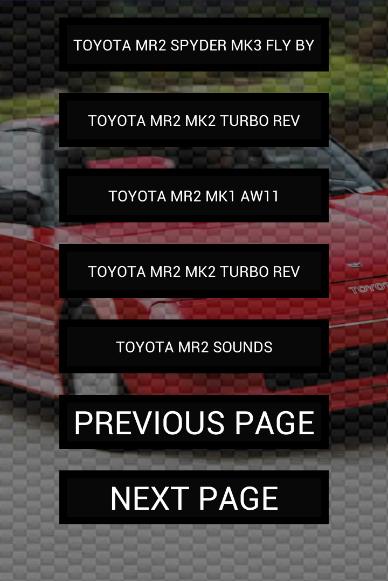 Engine sounds of MR2