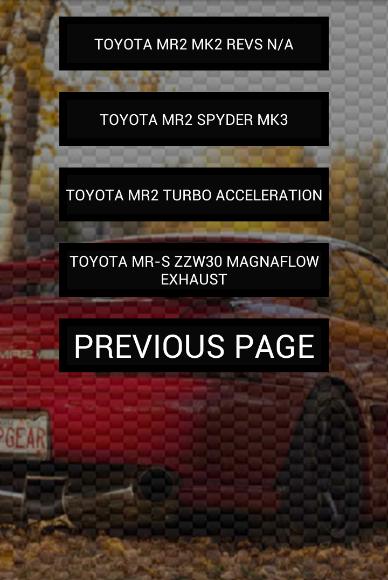 Engine sounds of MR2