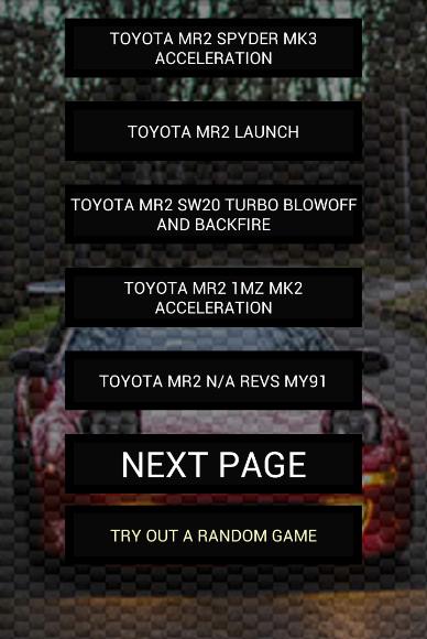 Engine sounds of MR2