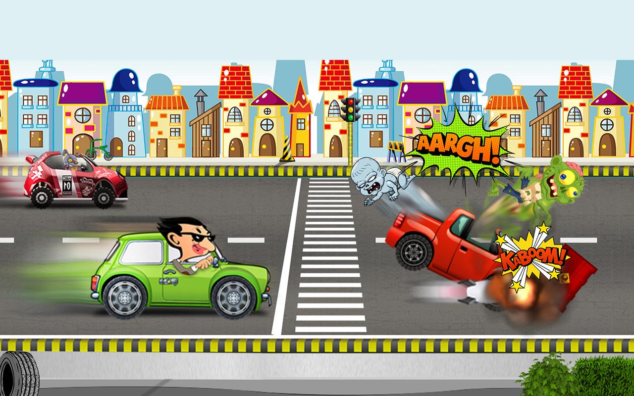 Road Mr-Bean Battle Zombies