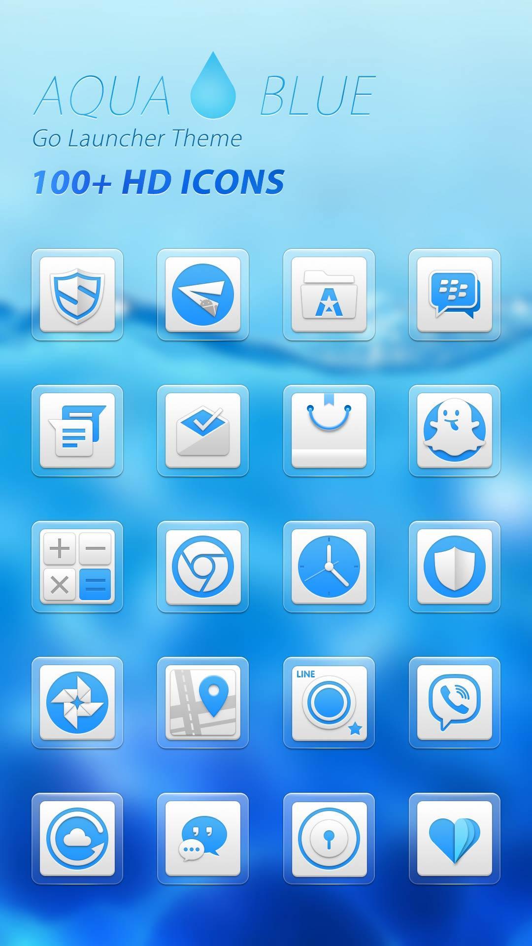 Aqua Blue GO Launcher Theme
